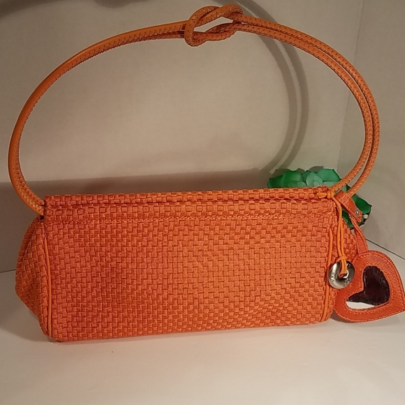 The Sak Handbags - The Sak Orange Handbag w/ Charm & Mirror